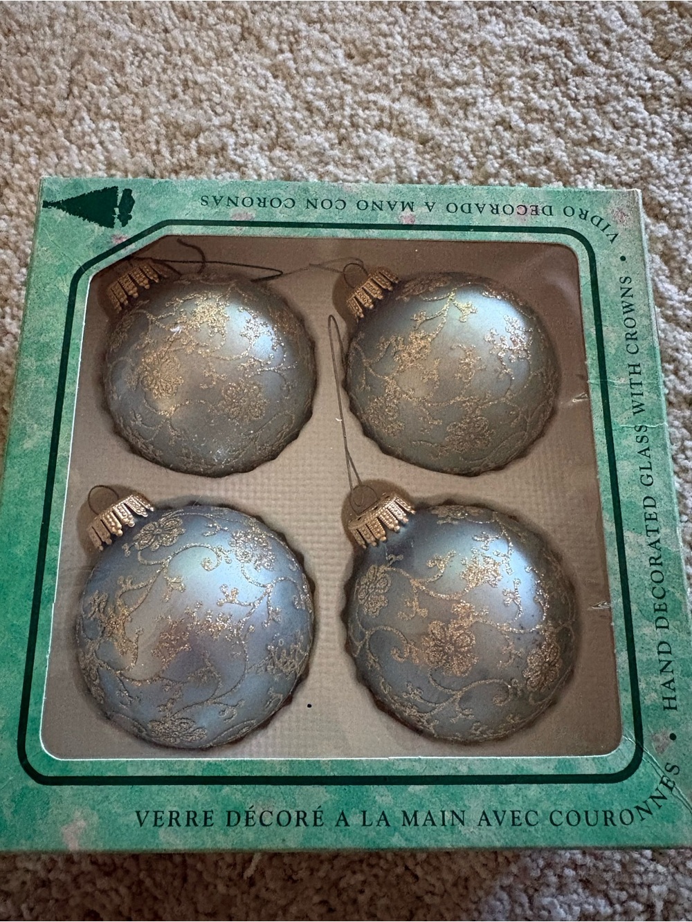 Antique Teal Ornaments
